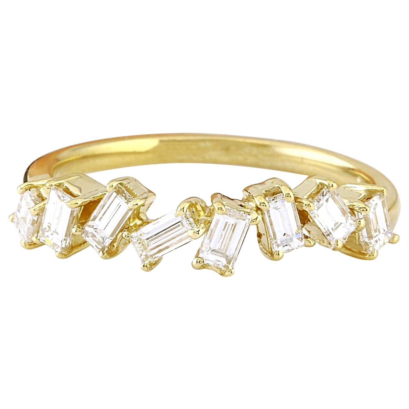 Bague en or jaune massif 14 carats avec diamant naturel de 0,75 carat 