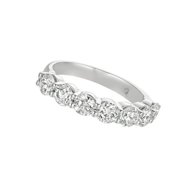 For Sale:  0.75 Carat Natural Diamond 7 Stone Ring G SI 14 Karat White Gold 2