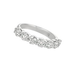 0.75 Carat Natural Diamond 7 Stone Ring G SI 14 Karat White Gold
