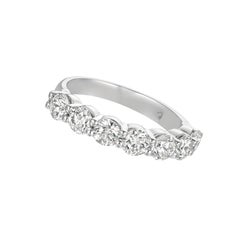 0.75 Carat Natural Diamond 7 Stone Ring G SI 14 Karat White Gold