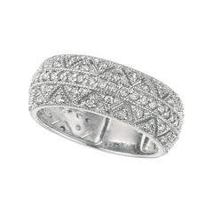 0.75 Carat Natural Diamond Band G SI 14k White Gold