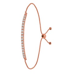 0,75 Karat natürlicher Diamant Bolo Bar-Armband G SI 14 Karat Roségold Verstellbar