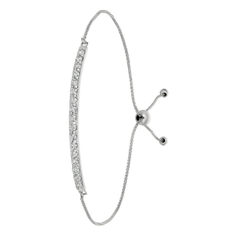 0.75 Carat Natural Diamond Bolo Bar Bracelet G SI 14K White Gold 7''

100% Natural Diamonds, Not Enhanced in any way Round Cut Diamond Bracelet
0.75CT
G-H
SI
14K White Gold, Pave Style 3.2 gram
7-8 inches adjustable length, 1/10 inch in width
17