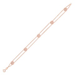 Bracelet en or rose 14 carats avec diamants naturels de 0,75 carat G SI