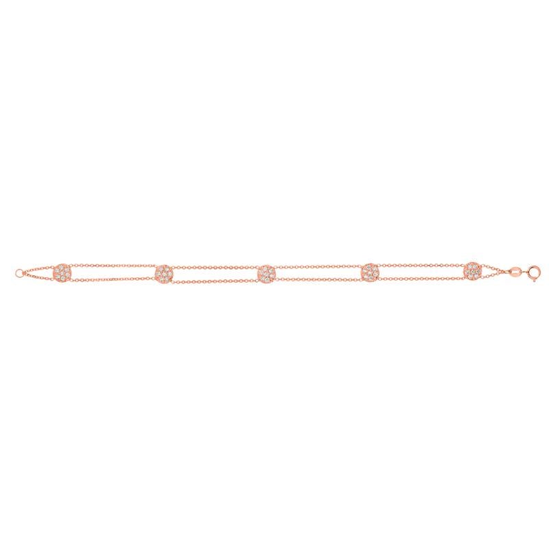 Contemporary 0.75 Carat Natural Diamond Bracelet G SI 14 Karat Rose Gold For Sale