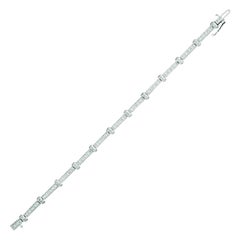 Pulsera de diamantes naturales de 0,75 quilates G SI de oro blanco de 14 quilates
