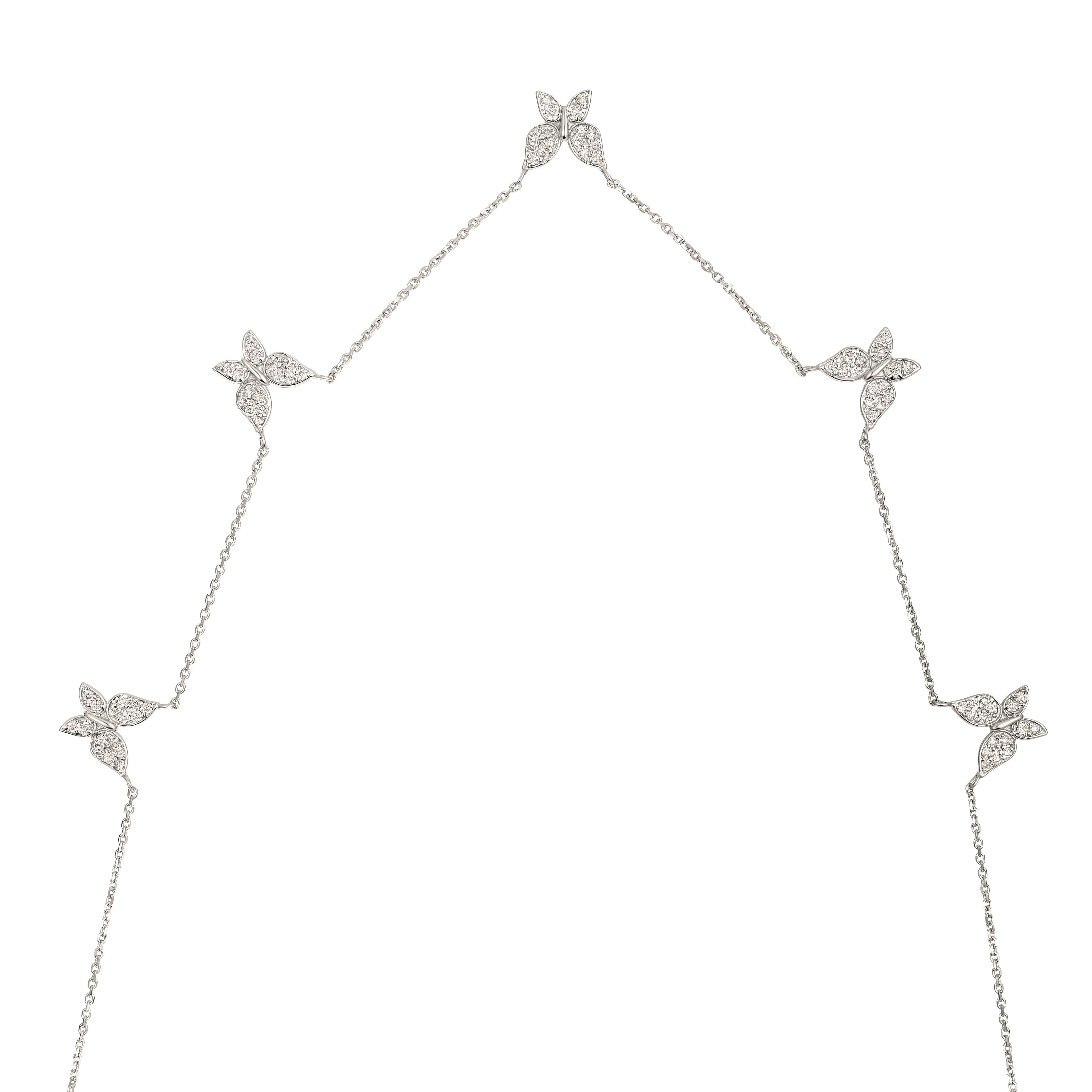 0.75 Carat Natural Diamond Butterfly Necklace 14K White Gold G SI 18 inches chain

100% Natural Diamonds, Not Enhanced in any way Round Cut Diamond Necklace
0.75CT
G-H
SI
14K White Gold, Pave style , 3.8 grams
7/16 inch in height, 7/16 inch in
