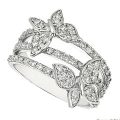 0,75 Karat natürlicher Diamant Schmetterlingsring G SI 14K Weißgold