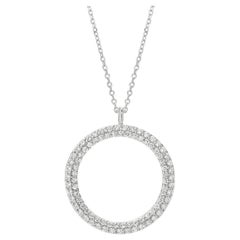 Collier circulaire en or blanc 14 carats avec diamants naturels de 0,75 carat G SI