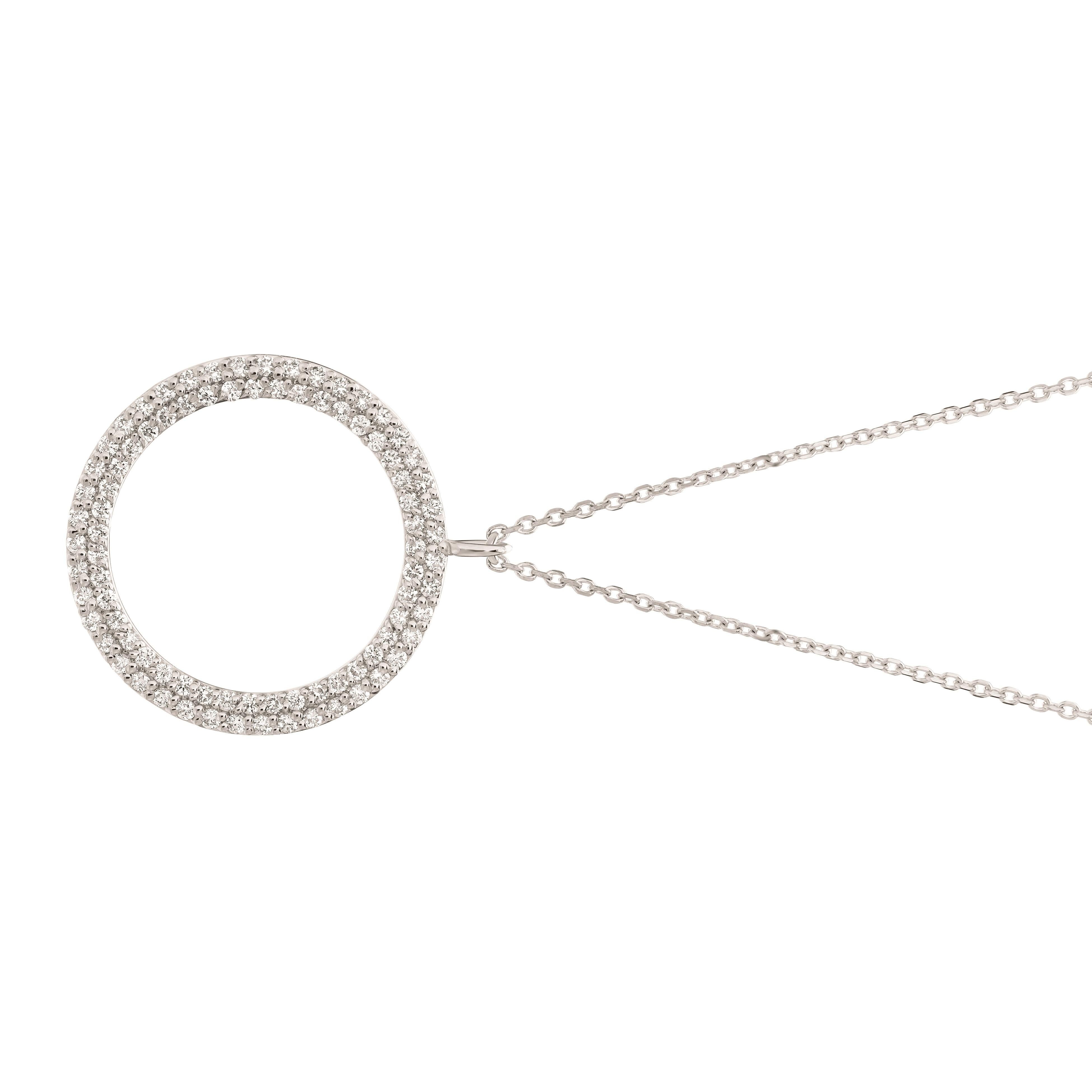 0.75 Carat Natural Diamond Circle Necklace 14K White Gold G SI 18 inches chain

100% Natural Diamonds, Not Enhanced in any way Round Cut Diamond Necklace
0.75CT
G-H
SI
14K White Gold, Pave style , 3.7 grams
1 1/16 inch in height, 7/8 inch in