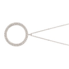0,75 Karat natürlicher Diamant Kreis Halskette 14 Karat Weißgold G SI