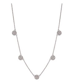 0.75 Carat Natural Diamond Disc Necklace 14K White Gold G SI 18'' chain