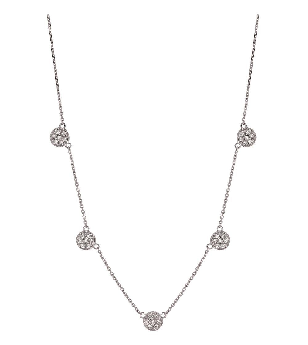 0,75 Karat natürliche Diamantscheiben-Halskette 14K Weißgold G SI 18'' Kette (Moderne) im Angebot
