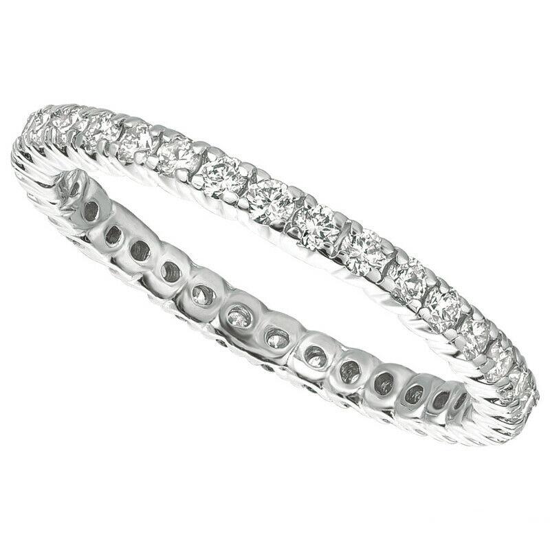 En venta: 0,75 quilates de diamante natural Anillo de la Eternidad G SI 14K Oro Blanco  3