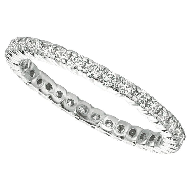 En venta: 0,75 quilates de diamante natural Anillo de la Eternidad G SI 14K Oro Blanco