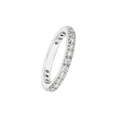 0.75 Carat Natural Diamond Eternity Ring Band G SI 14 Karat White Gold