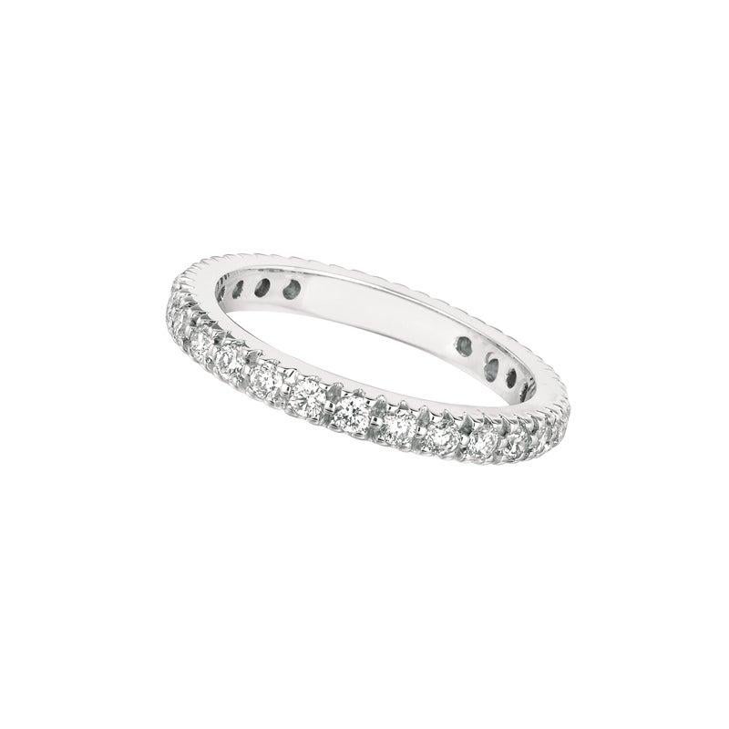 For Sale:  0.75 Carat Natural Diamond Eternity Ring Band G SI 14 Karat White Gold 3