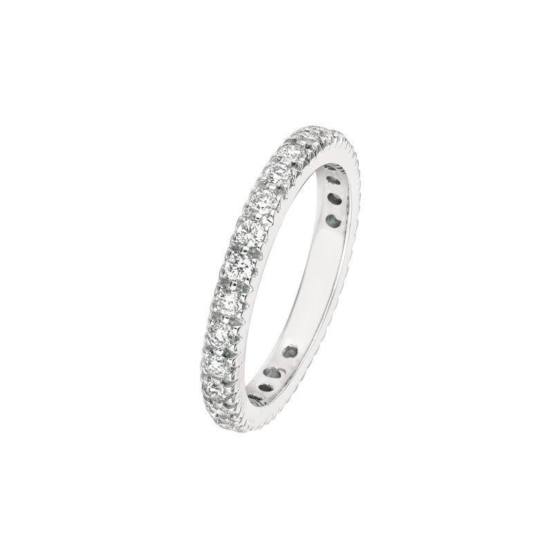 For Sale:  0.75 Carat Natural Diamond Eternity Ring Band G SI 14 Karat White Gold 4