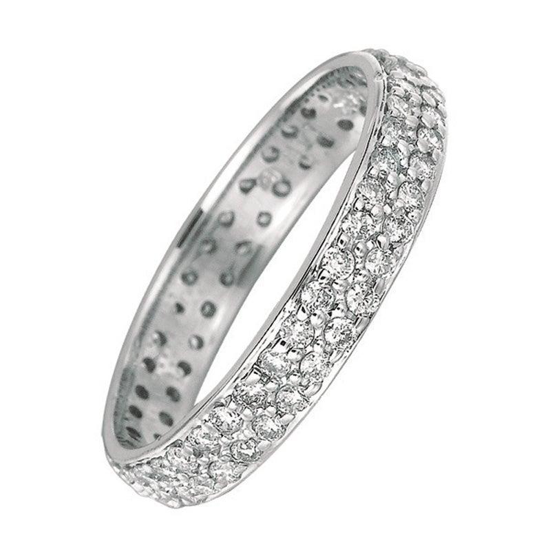 For Sale:  0.75 Carat Natural Diamond Eternity Ring Band G SI Set in 14 Karat White Gold 2