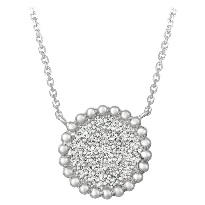0.75 Carat Natural Diamond Necklace 14 Karat White Gold G SI Bubble Collection For Sale