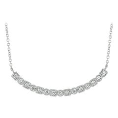 0.75 Carat Natural Diamond Necklace 14 Karat White Gold G SI Chain