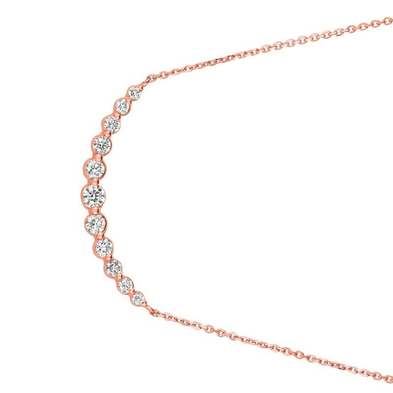 0.75 Carat Natural Diamond Necklace 14K Rose Gold G SI 18 inches chain

100% Natural Diamonds, Not Enhanced in any way Round Cut Diamond Necklace
0.75CT
G-H
SI
14K Rose Gold Prong style 2.8 gram
1/2 inches in height, 1 5/16 inches in width
1