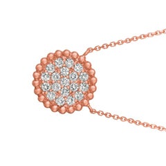 0.75 Carat Natural Diamond Necklace 14 Karat Rose Gold G SI Bubble Collection