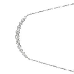 0.75 Carat Natural Diamond Necklace 14 Karat White Gold G SI Chain