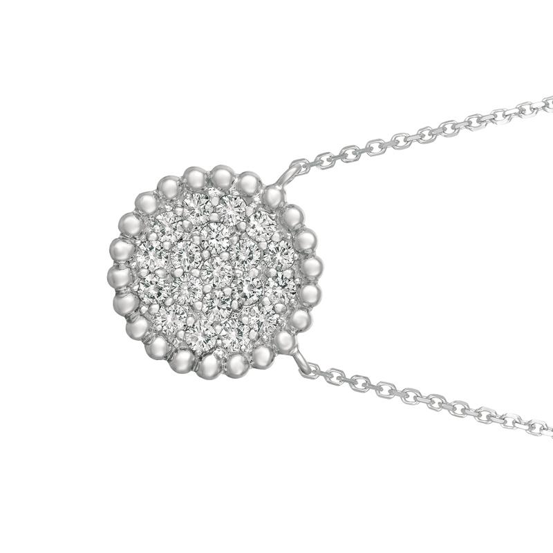 0.75 Carat Natural Diamond Necklace 14K White Gold

100% Natural Diamonds, Not Enhanced in any way Round Cut Diamond Necklace with 18'' chain
0.75CT
G-H
SI
14K White Gold Pave style 3.4 gram
9/16 inch in height, 9/16 inch in width
19