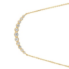 Collana di diamanti naturali da 0,75 carati, oro giallo 14 carati, catena G SI