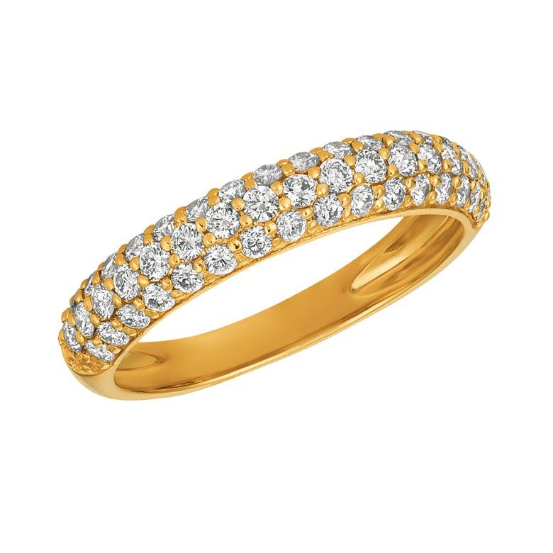 En venta: 0,75 Quilates Anillo Diamante Natural Banda G SI Oro Rosa 14 Kilates  2