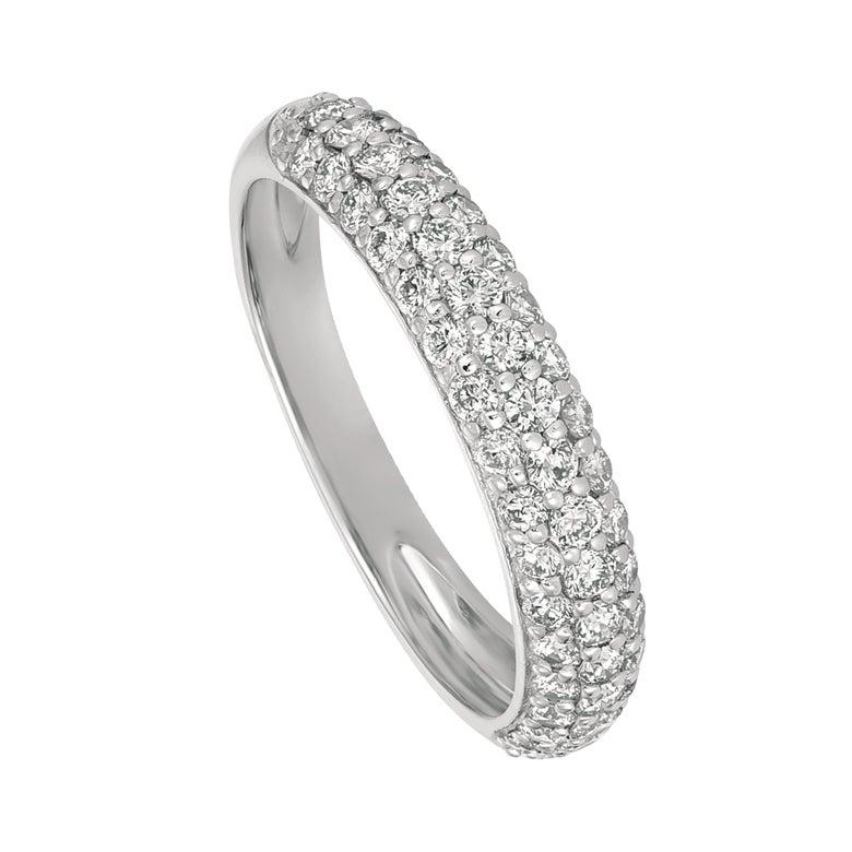 For Sale:  0.75 Carat Natural Diamond Ring Band G SI 14 Karat White Gold 2