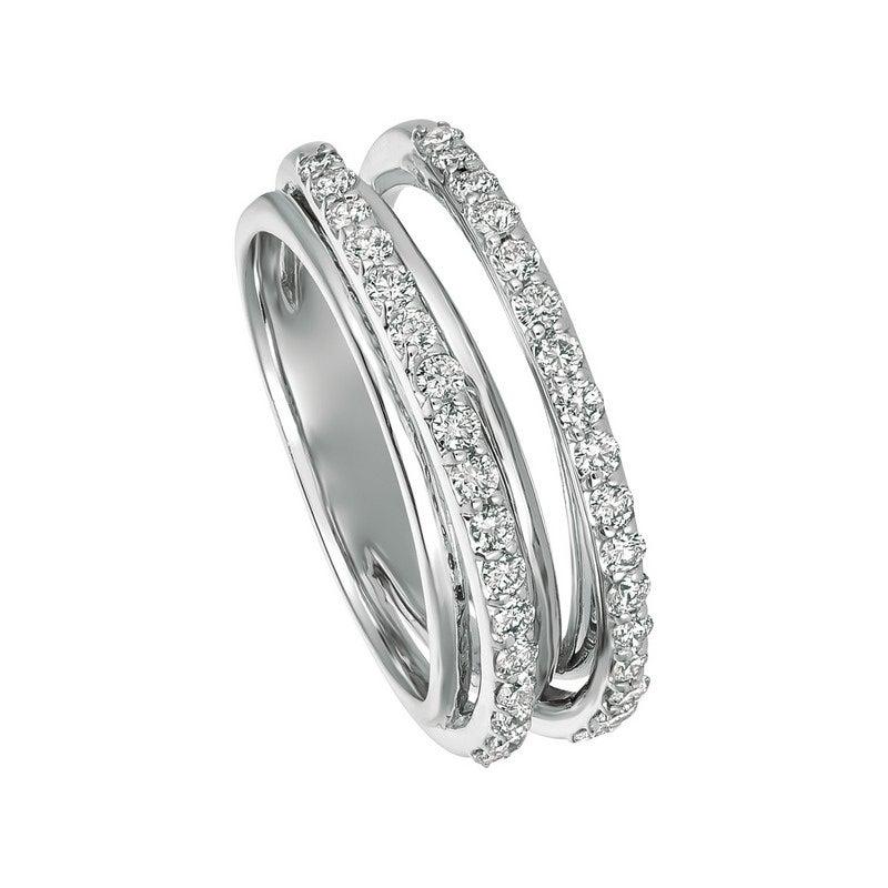 For Sale:  0.75 Carat Natural Diamond Ring Band G SI 14 Karat White Gold 2