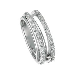 0,75 Karat natürlicher Diamant Ring Band G SI 14 Karat Weißgold