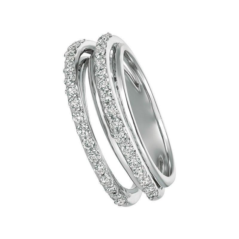 For Sale:  0.75 Carat Natural Diamond Ring Band G SI 14 Karat White Gold 4