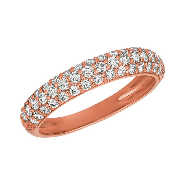 Im Angebot: 0,75 Karat natürlicher Diamant Ring Band G SI 14 Karat Gelbgold () 4