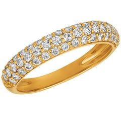 0.75 Carat Natural Diamond Ring Band G SI 14 Karat Yellow Gold