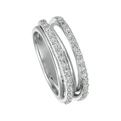 0.75 Carat Natural Diamond Ring Band G SI 14 Karat White Gold