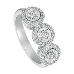 Anello con diamante naturale da 0,75 carati G-H SI incastonato in oro bianco 14 carati
