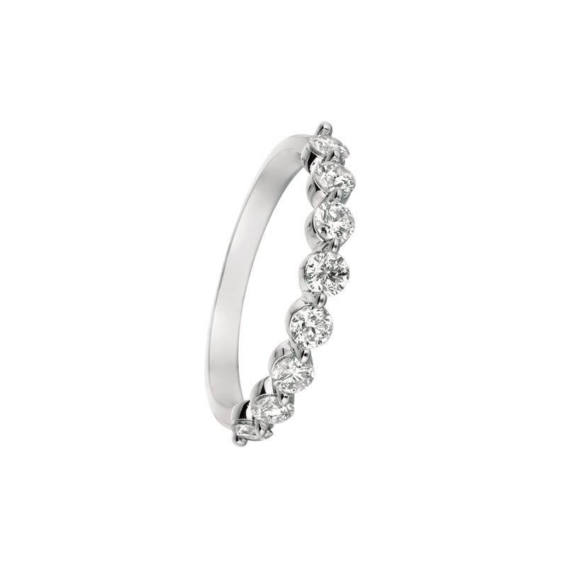 For Sale:  0.75 Carat Natural Diamond Ring G SI 14 Karat White Gold 8 Stones 3