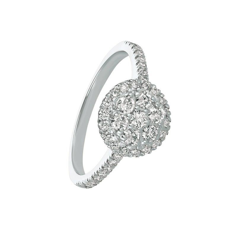 For Sale:  0.75 Carat Natural Diamond Ring G SI 14 Karat White Gold 2
