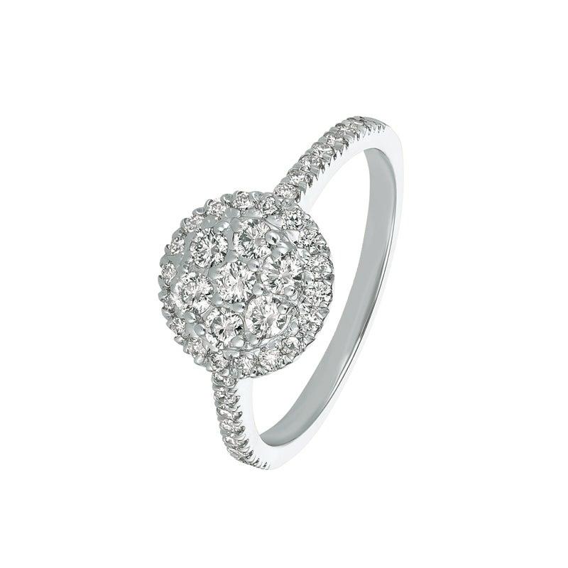 For Sale:  0.75 Carat Natural Diamond Ring G SI 14 Karat White Gold 4
