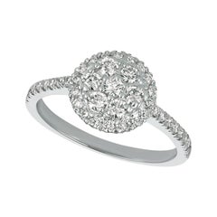 Anello con diamante naturale da 0,75 carati G SI in oro bianco 14 carati