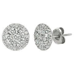 0.75 Carat Natural Diamond Round Earrings G SI 14K White Gold