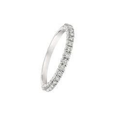 0,75 Karat natürlicher Diamant stapelbarer Ring G SI 14 Karat Weißgold