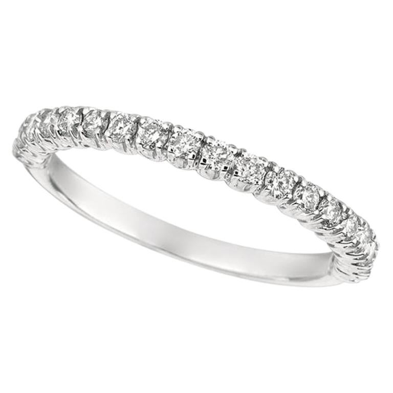 0.75 Carat Natural Diamond Stackable Ring G SI 14 Karat White Gold For Sale