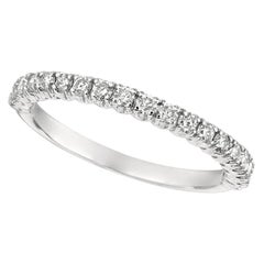 0.75 Carat Natural Diamond Stackable Ring G SI 14 Karat White Gold