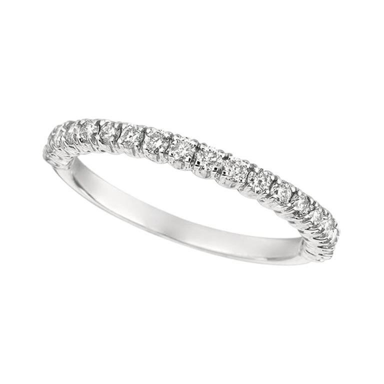 0.75 Carat Natural Diamond Stackable Ring G SI 14 Karat White Gold