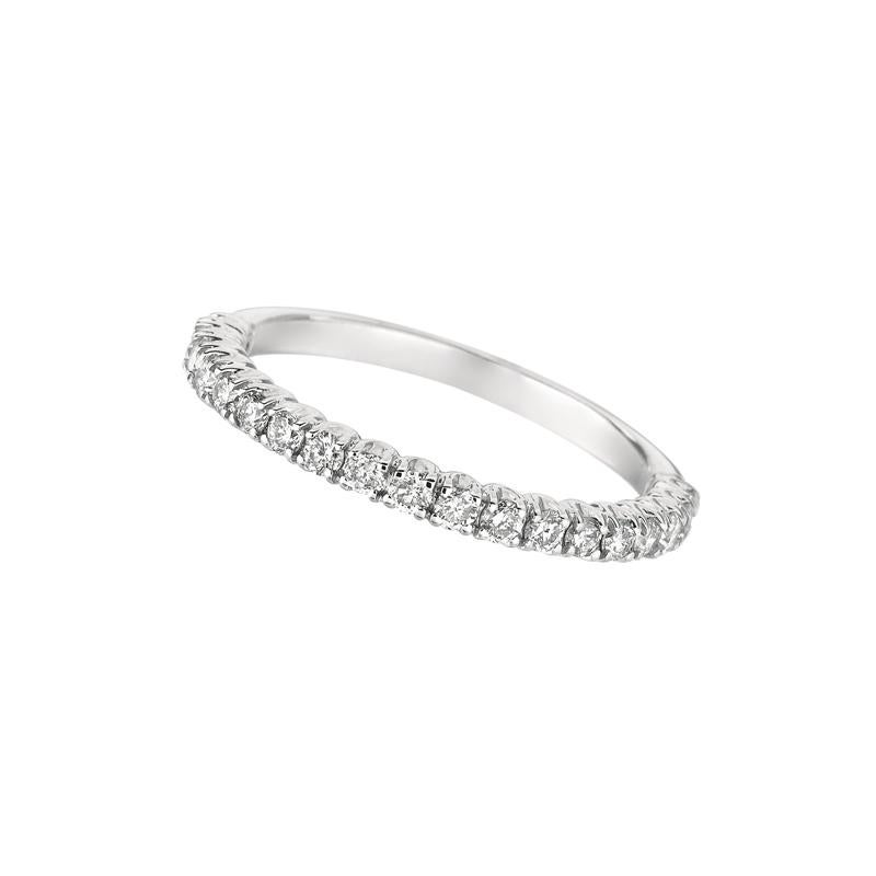 Contemporary 0.75 Carat Natural Diamond Stackable Ring G SI 14 Karat White Gold For Sale