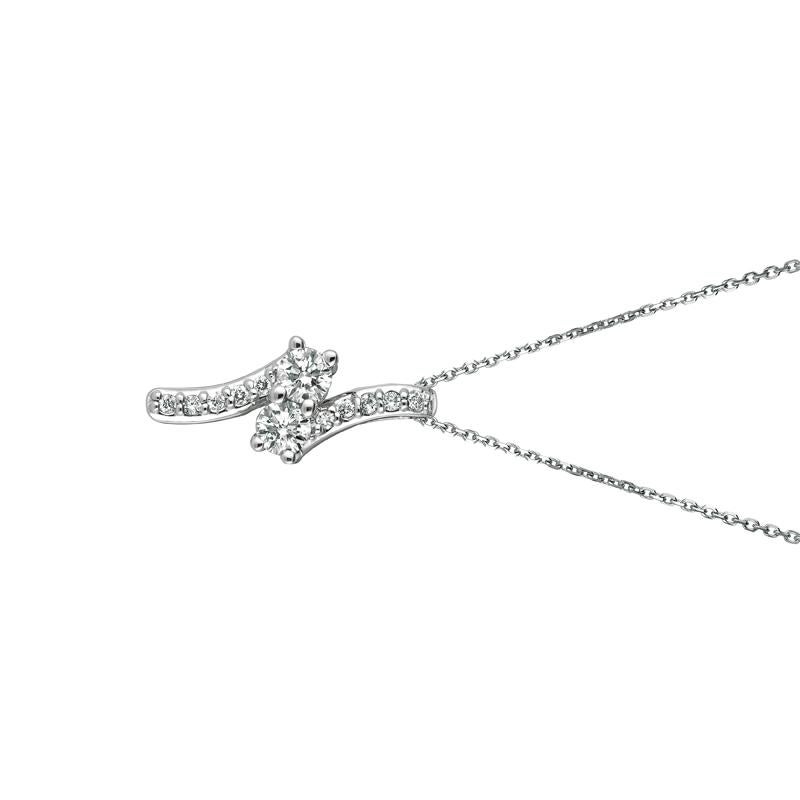 0.75 Carat Natural Diamond Two Stone Style Necklace 14K White Gold

100% Natural Diamonds, Not Enhanced in any way Round Cut Diamond Necklace with 18'' chain
0.75CT
G-H
SI
14K White Gold Prong style 3.9 gram
7/8 inch in height, 3/8 inch in width
2